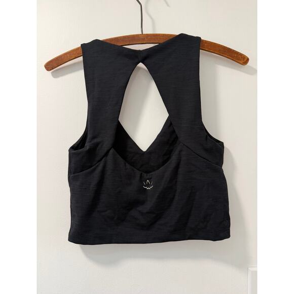 Beyond Yoga Heather Rib Fresh Cut Cropped Tank Size S Black Heather - Picture 1 of 4
